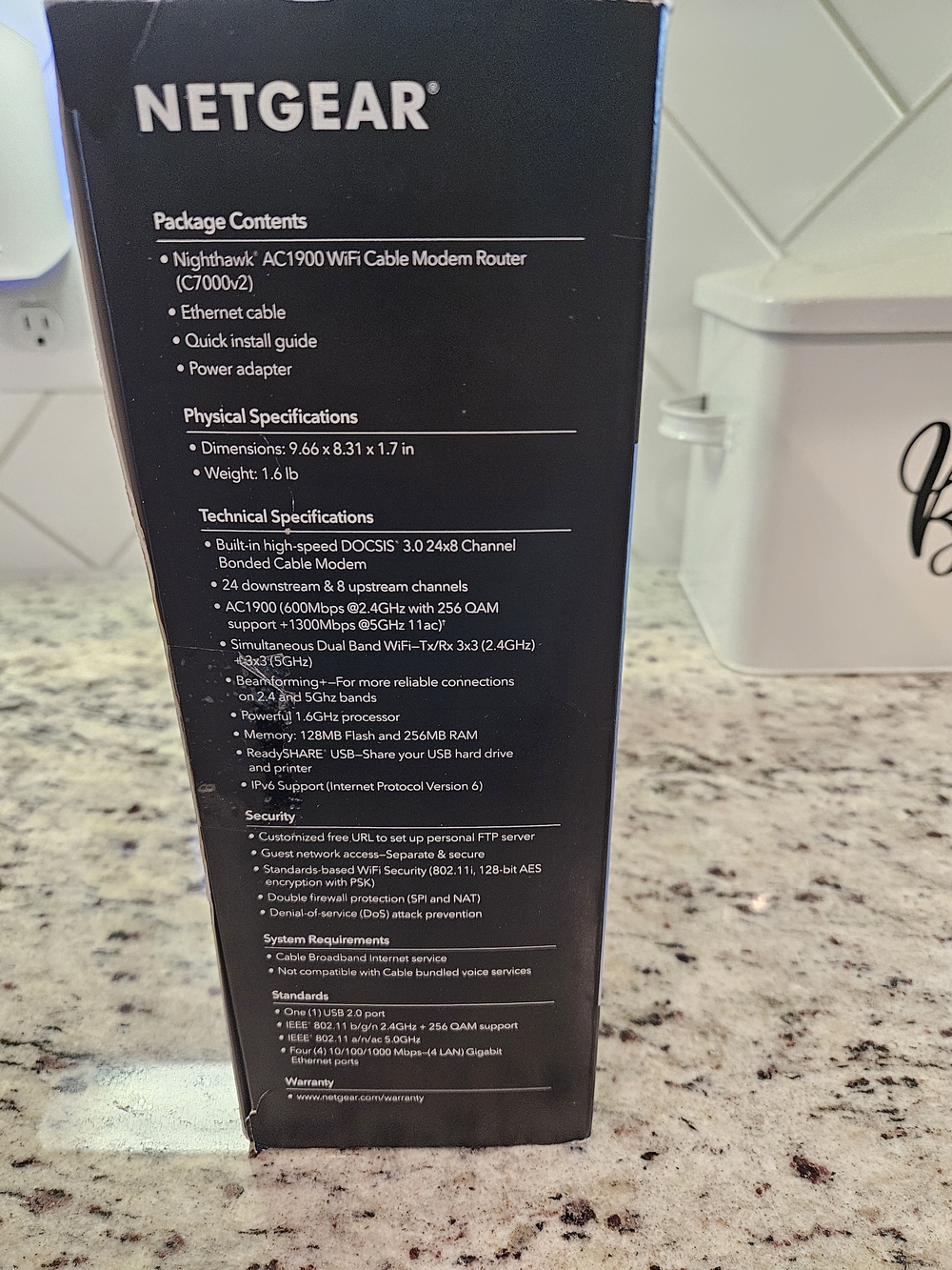 Netgear Nighthawk AC1900 WiFi Cable Modem Router - Picture 2 of 9